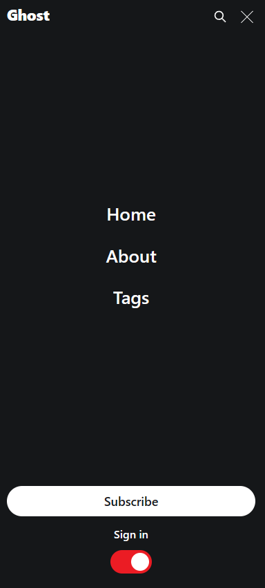 The dark mode toggle for Casper theme without modifying it
