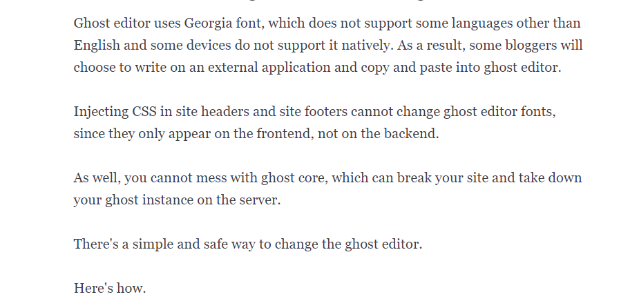 How to change fonts in Ghost Editor easily and safely